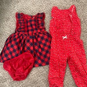 Girls 12m dress and romper